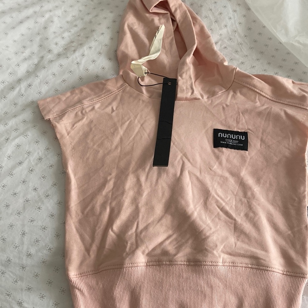 Light pink sleeveless kids hoodie